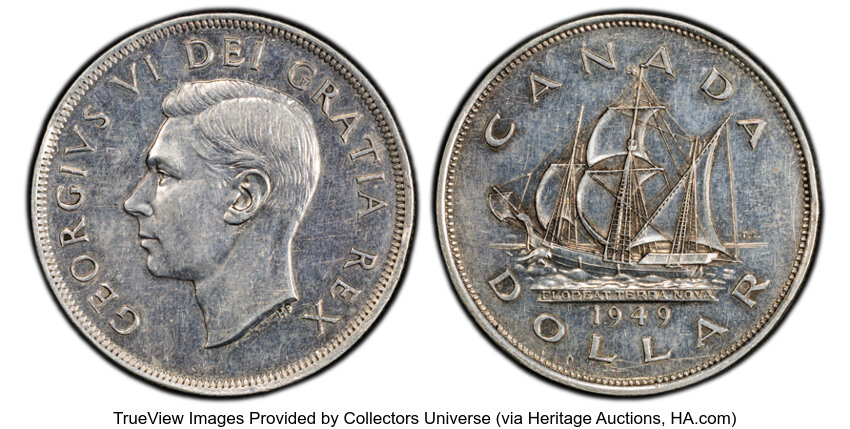 image for: Canada: George VI Dollar 1949 AU55 PCGS,...