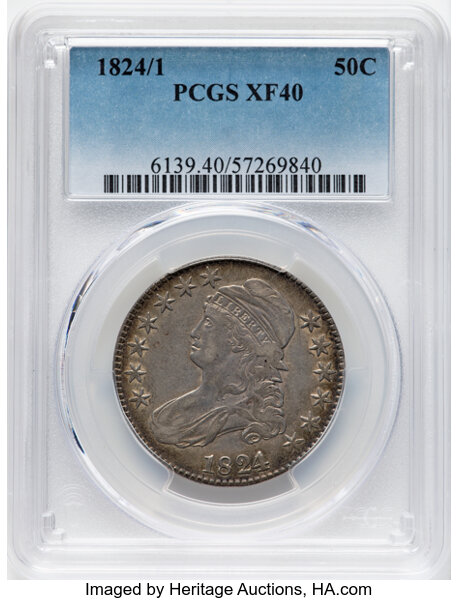 image for: 1824/1 50C O-101, R.2, XF40 PCGS. PCGS Population: (33/131)....