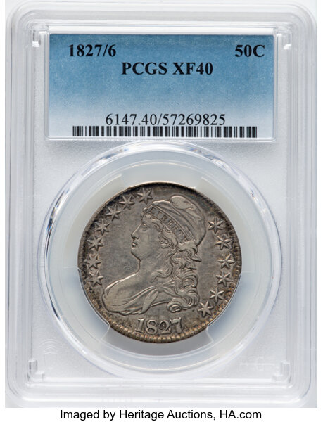 image for: 1827/6 50C O-101, R.2, XF40 PCGS. Mintage 5,493,400....