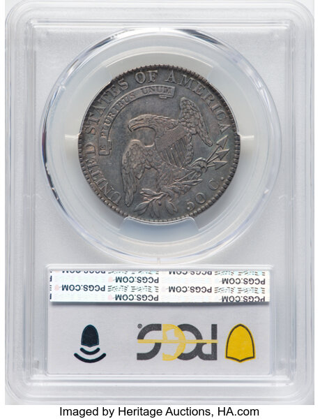 image for: 1820 50C Curl Base 2, Small Date, O-103, R.1, XF40 PCGS. Mintage 751,122....