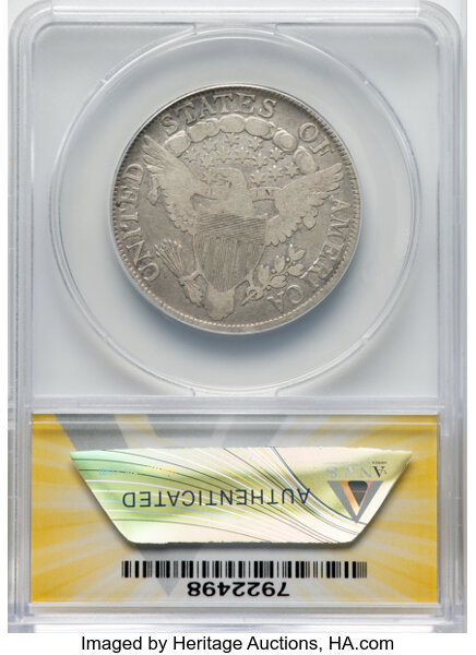 image for: 1806 50C Pointed 6, Stem, O-115, T-17, R.1 -- Cleaned -- ANACS Details. VG....