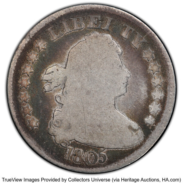 image for: 1805 25C B-2, R.2, Good 4 PCGS. PCGS Population: (85/707 and 0/5+).  Mintage 121,394....