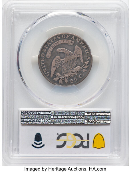 image for: 1821 25C B-3, R.2, Fine 15 PCGS. PCGS Population: (41/308).  Mintage 216,851....