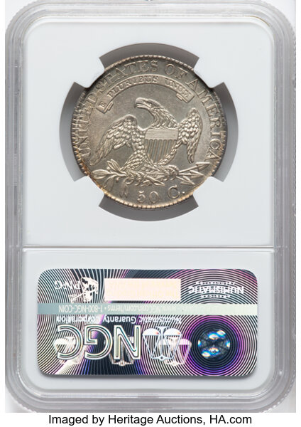 image for: 1827/6 50C O-101, R.2, AU58 NGC. CDN: $1,100 Whsle. Bid for NGC/PCGS AU58. Mintage 5,493,400....