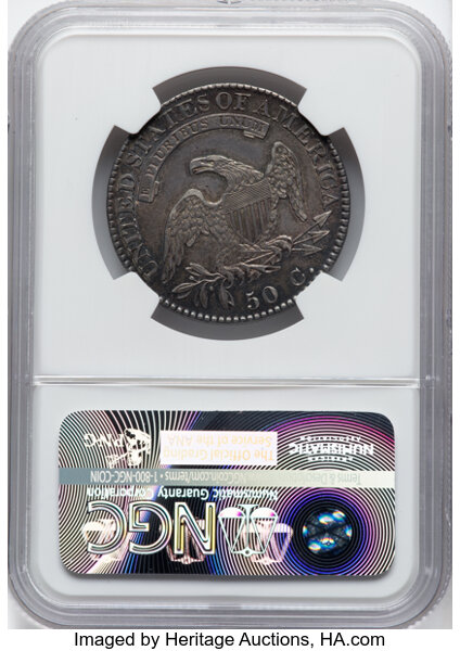image for: 1822 50C O-113, R.3, AU55 NGC. CDN: $600 Whsle. Bid for NGC/PCGS AU55. Mintage 1,559,573....