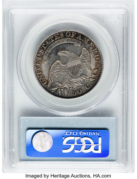 image for: 1822 50C O-107, R.3, AU55 PCGS. Ex: Manhattan Collection. PCGS Population: 1 in 55, 7 finer (10/25). CDN: $630 Whsle. Bid f...