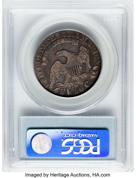 image for: 1828 50C Square Base 2, Small 8s, Large Letters, O-122, R.3, VF30 PCGS. Ex: Manhattan Collection. PCGS Population: 1 in 30,...