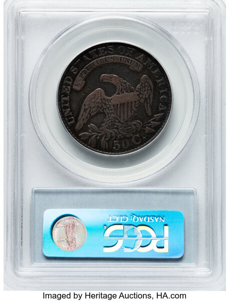 image for: 1829 50C Small Letters, O-107, R.3, Fine 12 PCGS. Ex: Manhattan Collection. PCGS Population: 3 in 12, 20 finer (10/25). CDN...