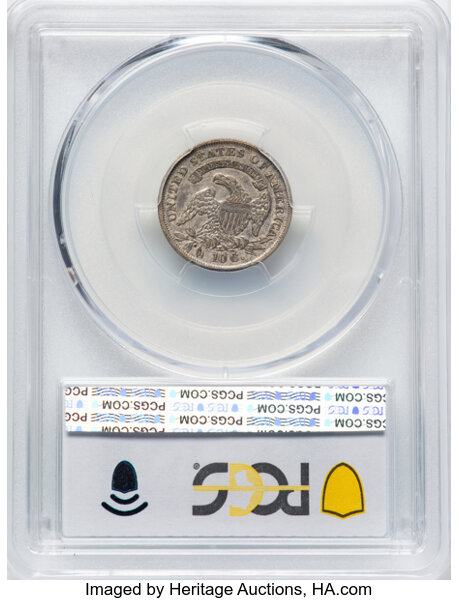 image for: 1836 10C JR-1, R.3, XF40 PCGS. PCGS Population: 2 in 40, 11 finer (10/25). CDN: $225 Whsle. Bid for NGC/PCGS XF40. Mintage ...
