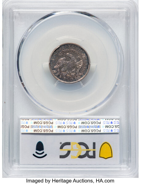 image for: 1837 10C JR-1, Low R.4, AU53 PCGS. PCGS Population: 2 in 53, 4 finer (10/25). CDN: $462 Whsle. Bid for NGC/PCGS AU53. Minta...