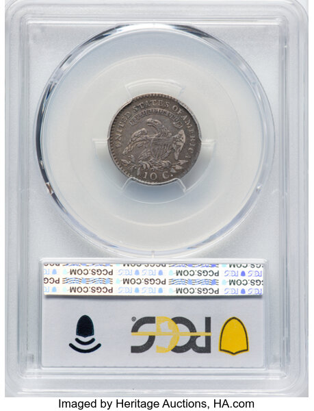 image for: 1820 10C Large 0, JR-8, R.3, VF25 PCGS. PCGS Population: 2 in 25, 9 finer (10/25). CDN: $235 Whsle. Bid for NGC/PCGS VF25. ...