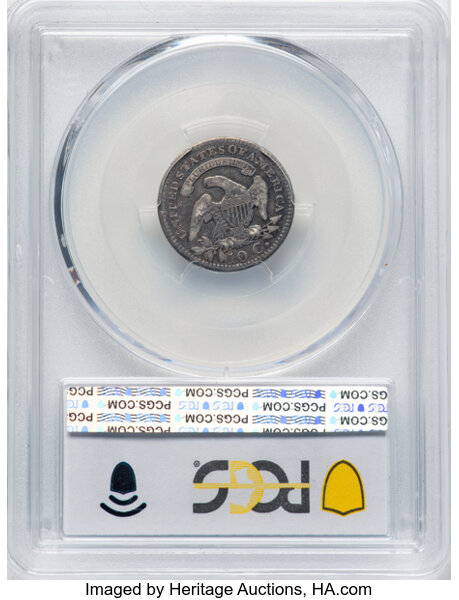 image for: 1820 10C Small 0, JR-3, R.4, VG10 PCGS. PCGS Population: 1 in 10, 8 finer (10/25). CDN: $110 Whsle. Bid for NGC/PCGS VG10....