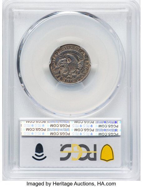 image for: 1829 10C Small 10C, JR-8, R.4, VF35 PCGS. PCGS Population: 1 in 35, 7 finer (10/25). CDN: $170 Whsle. Bid for NGC/PCGS VF35...