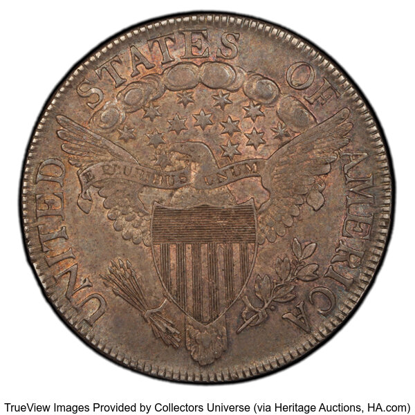 image for: 1807 50C Draped Bust, O-110, T-3, R.2, XF45 PCGS.  CDN: $1,700 Whsle. Bid for NGC/PCGS XF45. Mintage 301,076....