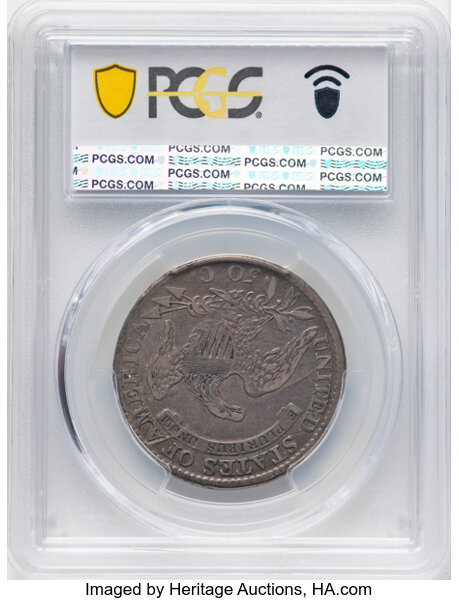 image for: 1812 50C Large 8, O-106, R.3, VG10 PCGS. CDN: $101 Whsle. Bid for NGC/PCGS VG10. Mintage 1,628,059....