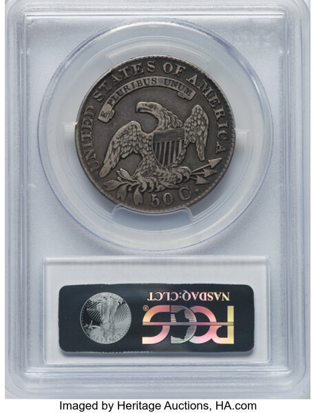 image for: 1829 50C Small Letters, O-118, R.5, VF20 PCGS. CAC. PCGS Population: 2 in 20, 14 finer. CAC: 1 in 20, 3 finer (10/25). CDN:...