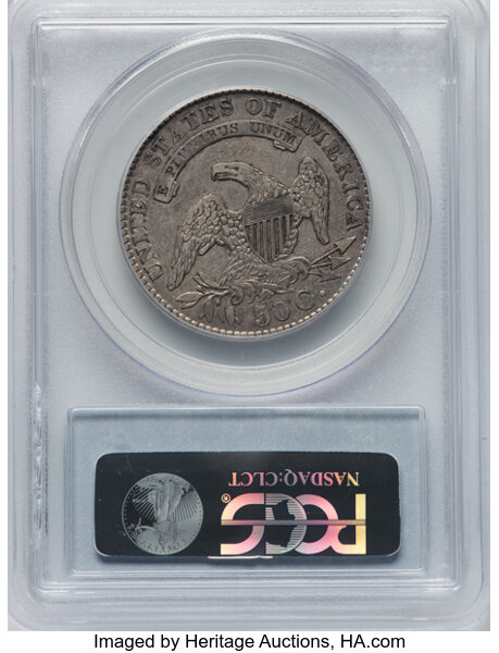 image for: 1829 50C Small Letters, O-112, R.1, XF45 PCGS. CAC. PCGS Population: 10 in 45, 18 finer. CAC: 1 in 45, 3 finer (10/25). CDN...