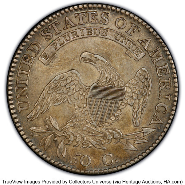 image for: 1814 50C O-102, R.2, AU50 PCGS. Ex: Frederick Collection. PCGS Population: 1 in 50, 4 finer (10/25). CDN: $820 Whsle. Bid f...