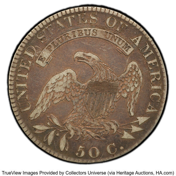 image for: 1819/8 50C Large 9, O-105, R.4, VF20 PCGS. PCGS Population: 3 in 20, 30 finer (10/25). CDN: $264 Whsle. Bid for NGC/PCGS VF...