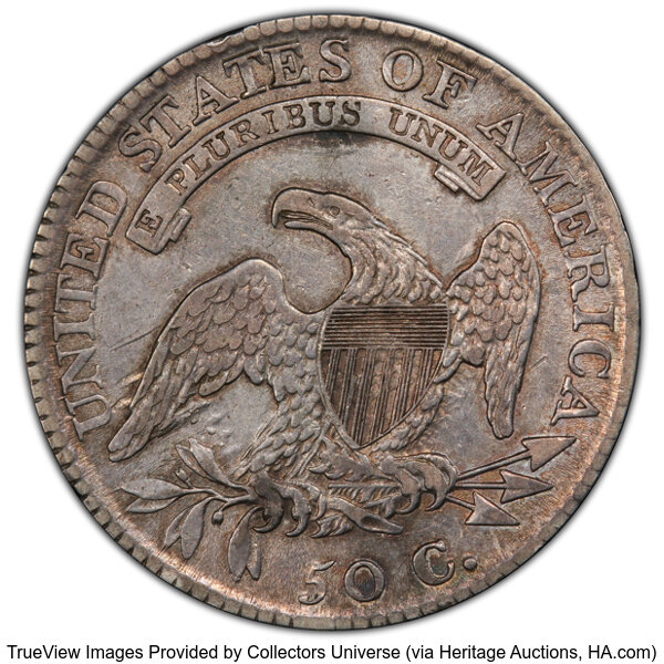 image for: 1812 50C Large 8, O-109a, R.2, XF40 PCGS. PCGS Population: 4 in 40, 14 finer (10/25). CDN: $440 Whsle. Bid for NGC/PCGS XF4...