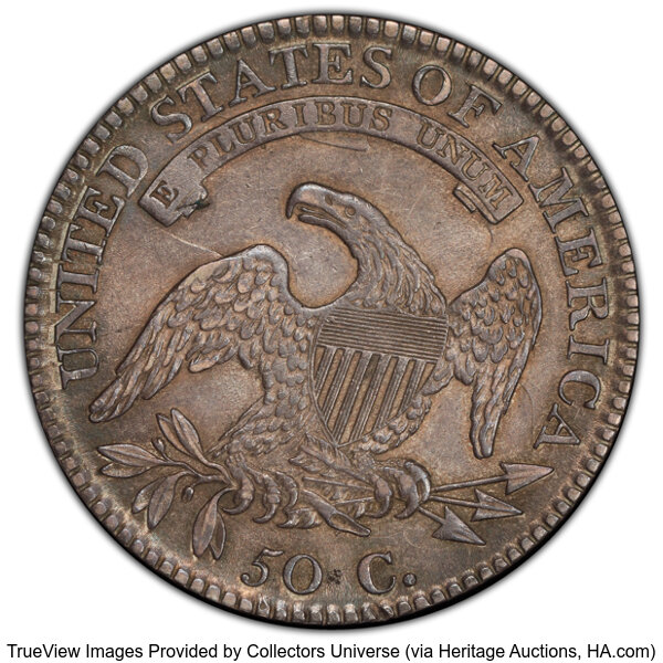 image for: 1814 50C O-109, R.3, AU55 PCGS. PCGS Population: 4 in 55, 5 finer (10/25). CDN: $1,071 Whsle. Bid for NGC/PCGS AU55. Mintag...