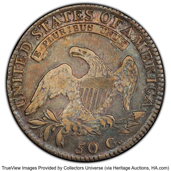 image for: 1818 50C O-108, R.2, VF30 PCGS. CAC. PCGS Population: 3 in 30, 35 finer. CAC: 1 in 30, 6 finer (10/25). CDN: $205 Whsle. Bi...