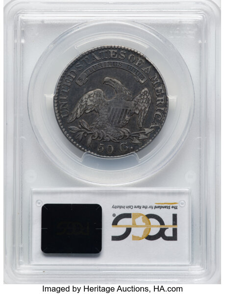 image for: 1827 50C Square Base 2, O-107, R.3, VF35 PCGS. CAC. PCGS Population: 3 in 35, 19 finer. CAC: 1 in 35, 2 finer (10/25). CDN:...