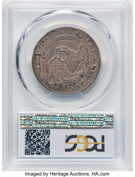 image for: 1825 50C O-103, Low R.4, AU50 PCGS. PCGS Population: 1 in 50, 8 finer (10/25). CDN: $306 Whsle. Bid for NGC/PCGS AU50. Mint...