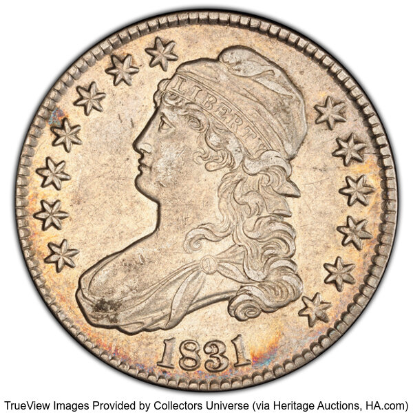 image for: 1831 50C O-108, R.1, XF45 PCGS. PCGS Population: 5 in 45, 17 finer (10/25). CDN: $190 Whsle. Bid for NGC/PCGS XF45. Mintage...