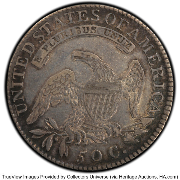 image for: 1818 50C O-109, R.3, XF40 PCGS. PCGS Population: 5 in 40, 11 finer (10/25). CDN: $357 Whsle. Bid for NGC/PCGS XF40. Mintage...