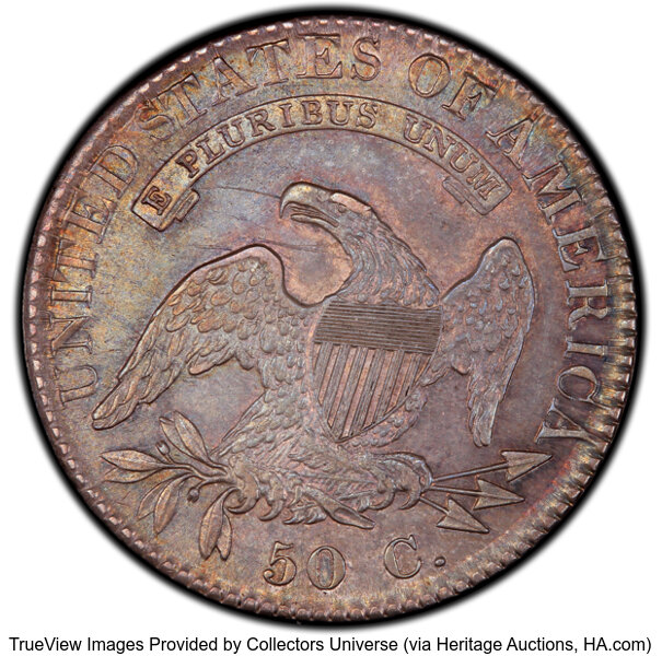 image for: 1822 50C O-106a, R.3, AU55 PCGS. PCGS Population: 1 in 55, 3 finer (10/25). CDN: $630 Whsle. Bid for NGC/PCGS AU55. Mintage...