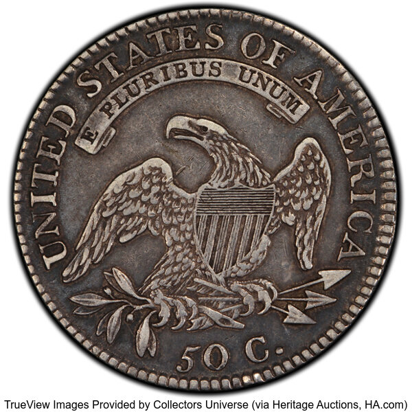 image for: 1817 50C O-109, R.3, XF40 PCGS. PCGS Population: 3 in 40, 15 finer (10/25). CDN: $388.50 Whsle. Bid for NGC/PCGS XF40. Mint...