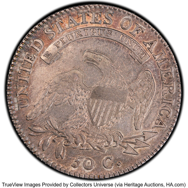 image for: 1817/3 50C O-101a, R.1, XF45 PCGS. PCGS Population: 5 in 45, 20 finer (10/25). CDN: $1,450 Whsle. Bid for NGC/PCGS XF45....