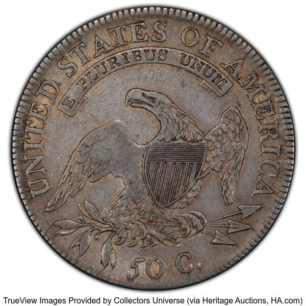 image for: 1809 50C Normal Edge, O-102a, R.1, XF45 PCGS. PCGS Population: 9 in 45, 14 finer (10/25). CDN: $550 Whsle. Bid for NGC/PCGS...