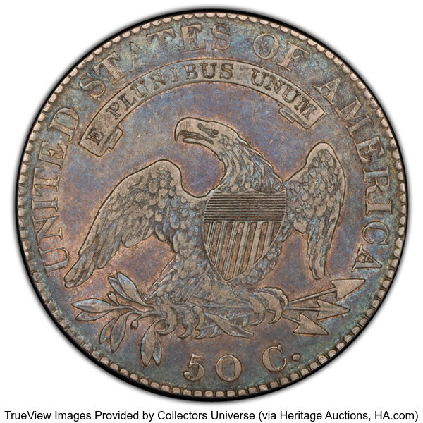 image for: 1819 50C O-115, R.3, VF35 PCGS. PCGS Population: 6 in 35, 19 finer (10/25). CDN: $273 Whsle. Bid for NGC/PCGS VF35. Mintage...