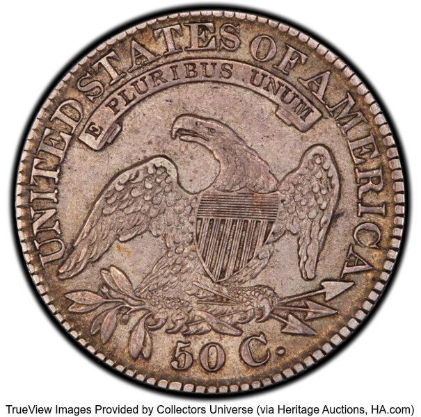 image for: 1827 50C Square Base 2, O-140a, R.5, XF40 PCGS. PCGS Population: 1 in 40, 5 finer (10/25). CDN: $208 Whsle. Bid for NGC/PCG...