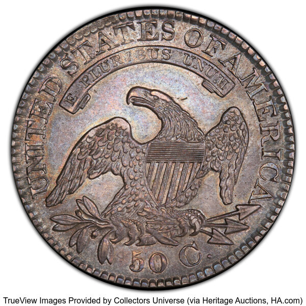 image for: 1826 50C O-112, R.4, AU58 PCGS. PCGS Population: 5 in 58, 2 finer (10/25). CDN: $720 Whsle. Bid for NGC/PCGS AU58....