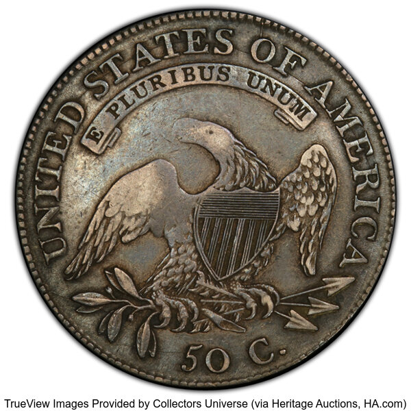 image for: 1809 50C Normal Edge, O-113a, R.5, XF40 PCGS. PCGS Population: 2 in 40, 2 finer (10/25). CDN: $552 Whsle. Bid for NGC/PCGS ...