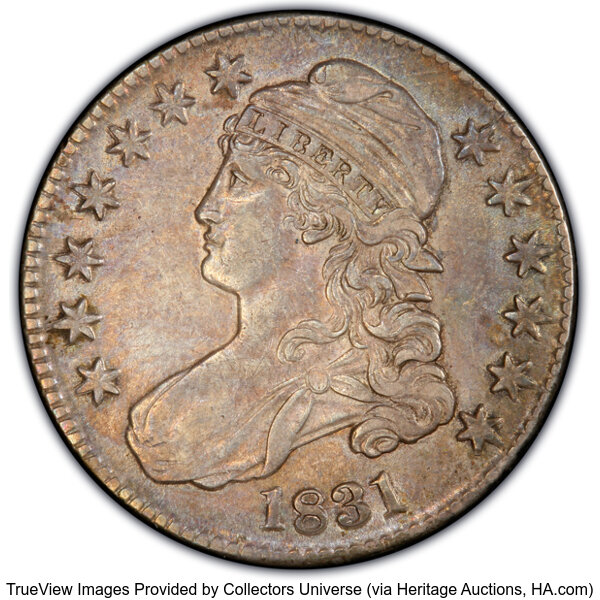 image for: 1831 50C O-106, R.3, AU50 PCGS. Ex: Frederick Collection. PCGS Population: 2 in 50, 13 finer (10/25). CDN: $280.50 Whsle. B...