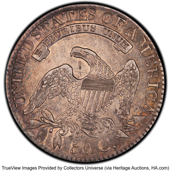 image for: 1826 50C O-114, R.4, AU53 PCGS. PCGS Population: 2 in 53, 8 finer (10/25). CDN: $330 Whsle. Bid for NGC/PCGS AU53. Mintage ...