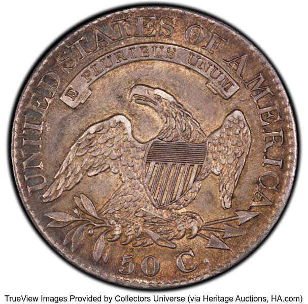 image for: 1826 50C O-117a, R.3, AU50 PCGS. PCGS Population: 3 in 50, 8 finer (10/25). CDN: $280.50 Whsle. Bid for NGC/PCGS AU50. Mint...