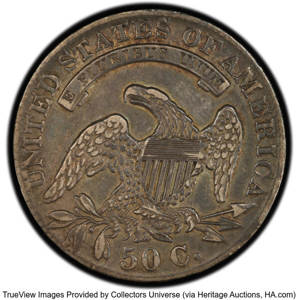 image for: 1833 50C O-114, R.2, XF45 PCGS. PCGS Population: 4 in 45, 18 finer (10/25). CDN: $190 Whsle. Bid for NGC/PCGS XF45....