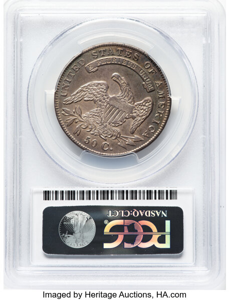 image for: 1834 50C Small Date, Small Letters, O-109, R.1, AU58 PCGS. PCGS Population: 6 in 58 (1 in 58+), 8 finer (10/25). CDN: $600 ...