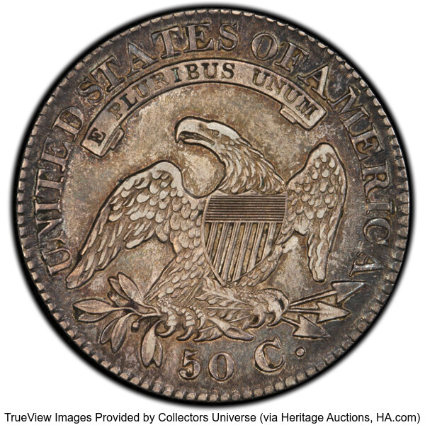 image for: 1827 50C Square Base 2, O-104, R.1, XF45 PCGS. PCGS Population: 10 in 45, 20 finer (10/25). CDN: $190 Whsle. Bid for NGC/PC...