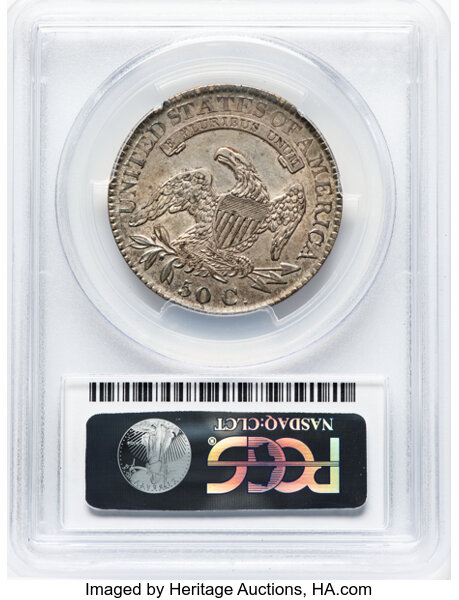 image for: 1826 50C O-108a, R.1, AU55 PCGS. PCGS Population: 5 in 55, 4 finer (10/25). CDN: $400 Whsle. Bid for NGC/PCGS AU55. Mintage...