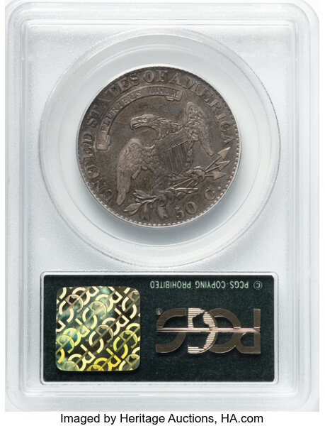 image for: 1823 50C O-108, R.3, XF40 PCGS. Housed in a Generation 3.1 green label holder.  CDN: $262.50 Whsle. Bid for NGC/PCGS XF40. ...
