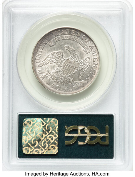 image for: 1811 50C Large 8, O-104a, R.1, AU50 PCGS. Housed in a Generation 3.0 green label holder. CDN: $1,000 Whsle. Bid for NGC/PCG...