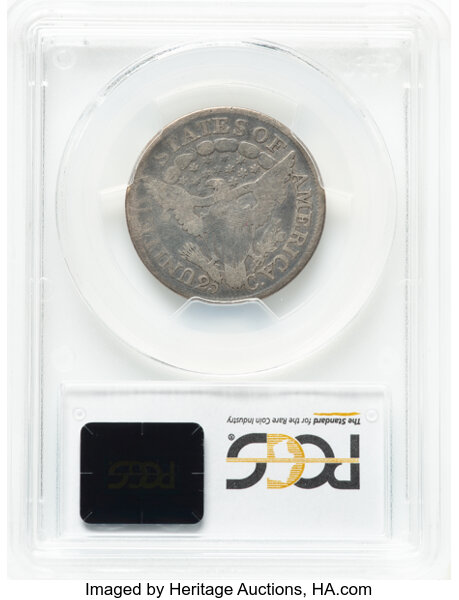 image for: 1806/5 25C B-1, R.2, Good 6 PCGS. CDN: $505 Whsle. Bid for NGC/PCGS Good 6 . Mintage 206,124....