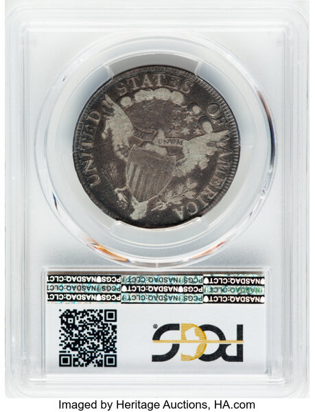 image for: 1807 50C Draped Bust, O-108, T-1, Low R.4, Good 6 PCGS.  CDN: $300 Whsle. Bid for NGC/PCGS Good 6 . Mintage 301,076....