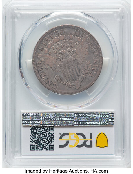 image for: 1807 50C Draped Bust, O-109a, T-2, Low R.4, Fine 12 PCGS.  CDN: $528 Whsle. Bid for NGC/PCGS Fine 12. Mintage 301,076....